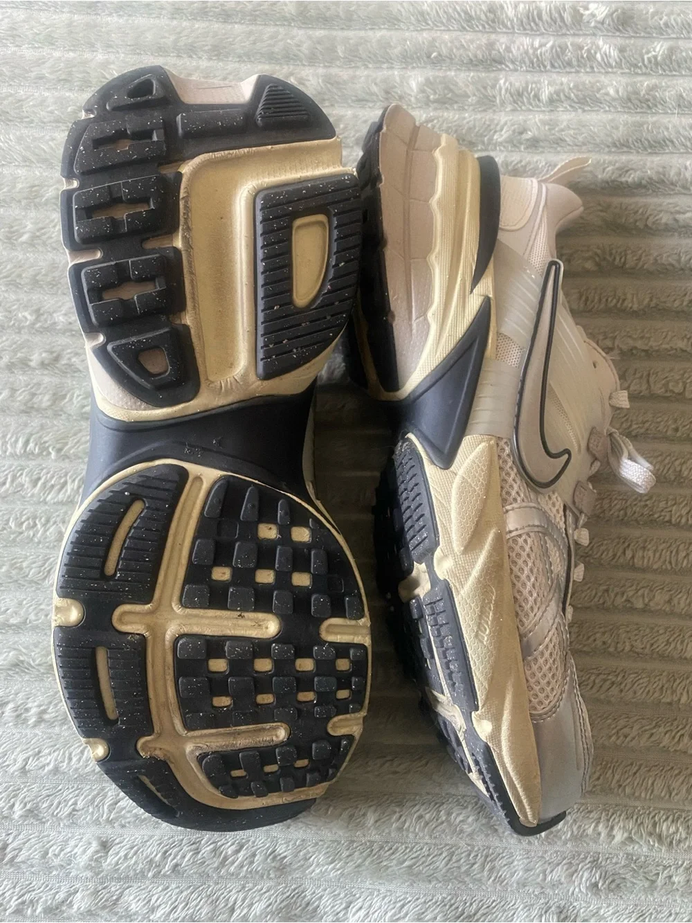 Nike Women’s Off-White and Light Gray Mesh Athletic Sneakers
